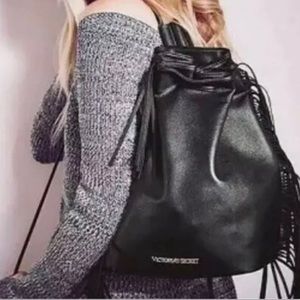 VICTORIA’S SECRET FRINGE BACKPACK VEGAN FAUX LEATHER
